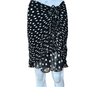 Olivaceous Black and White Polka Dot Skirt size M